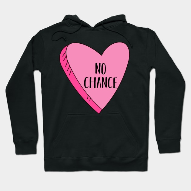 Valentine's Day Candy Heart No Chance Funny Hoodie by charlescheshire